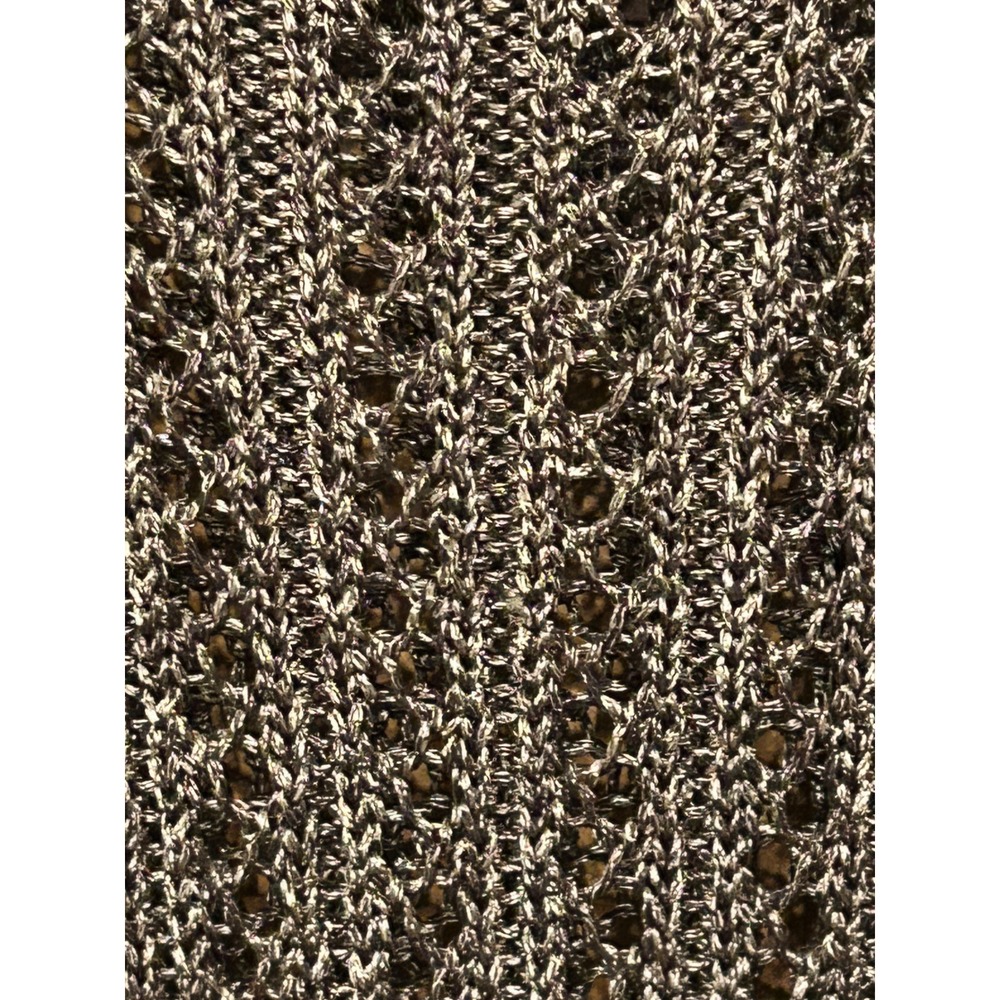 Elliott Lauren Metallic Knit Sweater Womens Long Sleeve Open Weave‎ Large - Picture 2 of 5